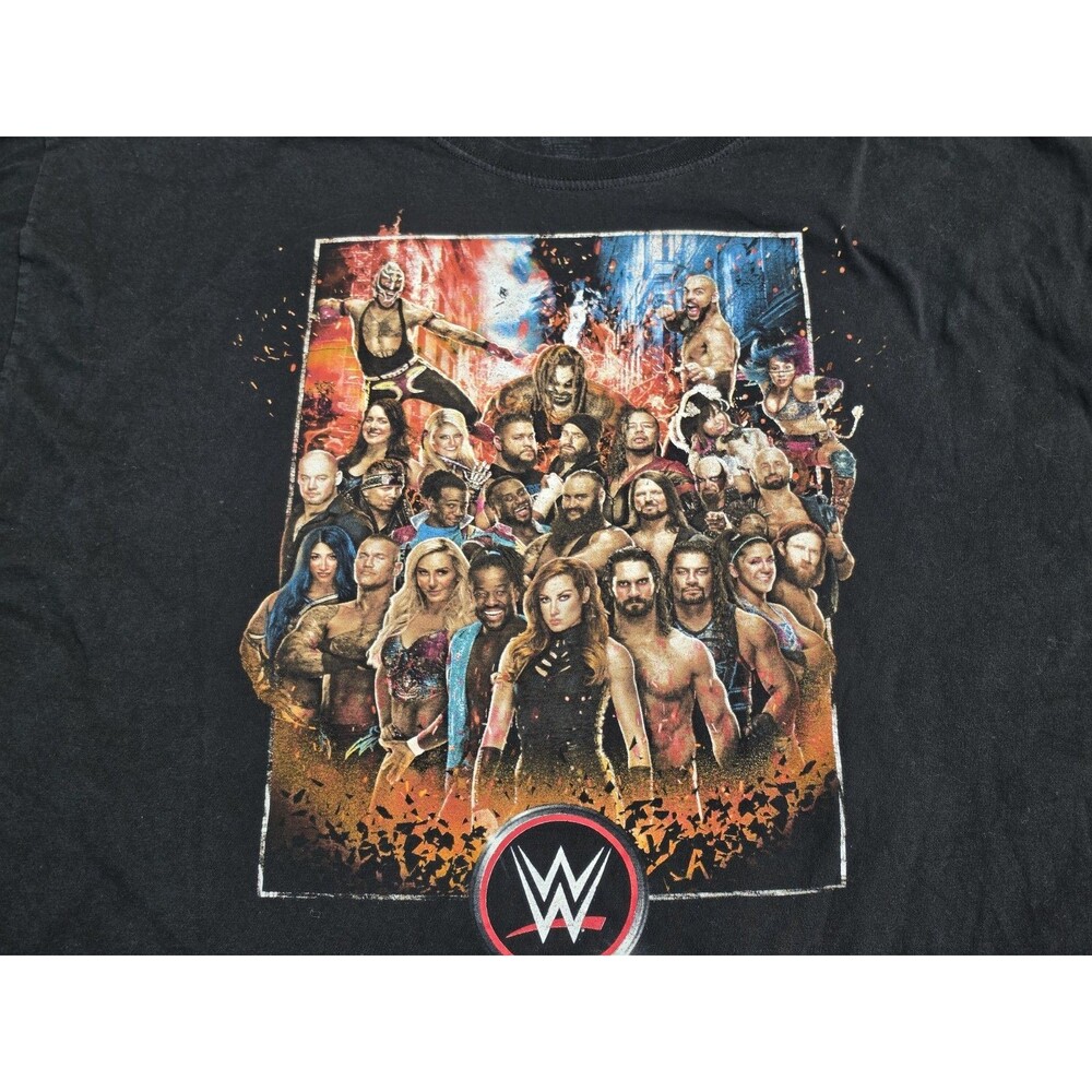 WWE Tour Shirt 2019 I Was There Shirt Black Double Sided Men's XXL Rollins Lynch
